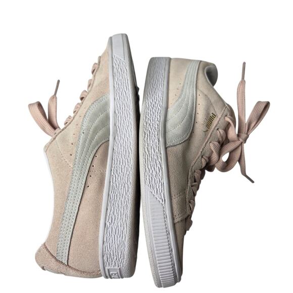 Puma Suede Classic 21 Shoes Womens SZ 8 Pink White Lace Up Sneakers Skater - Picture 6 of 11